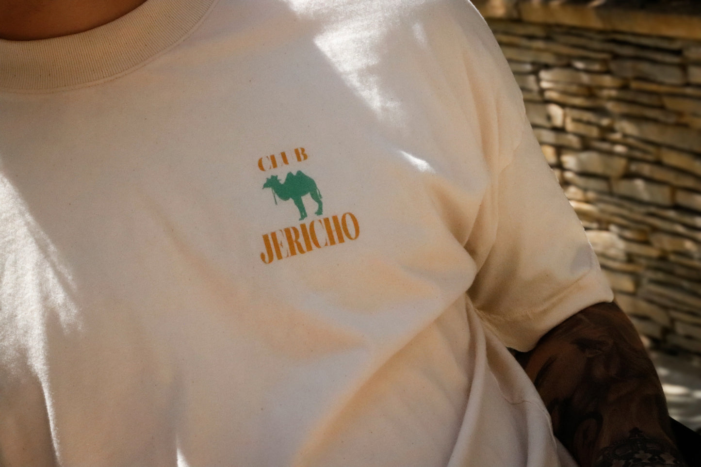 Club Jericho Camel Logo Organic T-Shirt - Natural Raw